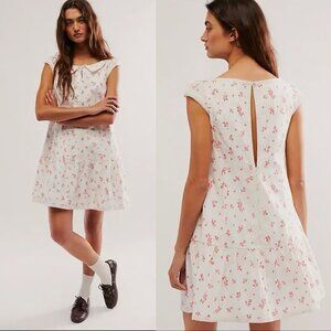 Free People White and Red Beasley Mini Dress Size XS 2925